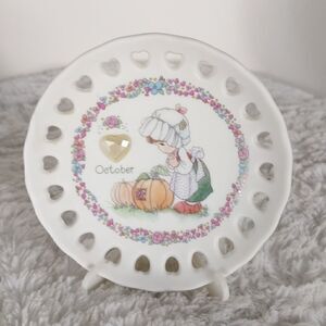 Vtg. Precious Moments October Opal Birthday Plate